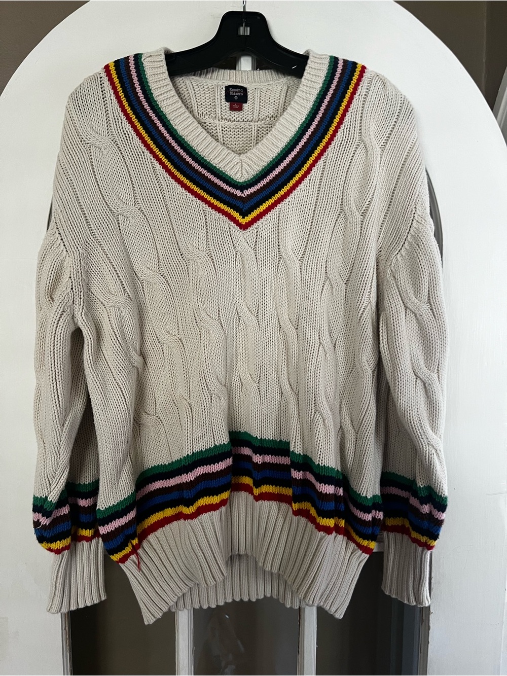 Rowing Blazers x Target Croquet Stripe Cable Knit Sweater